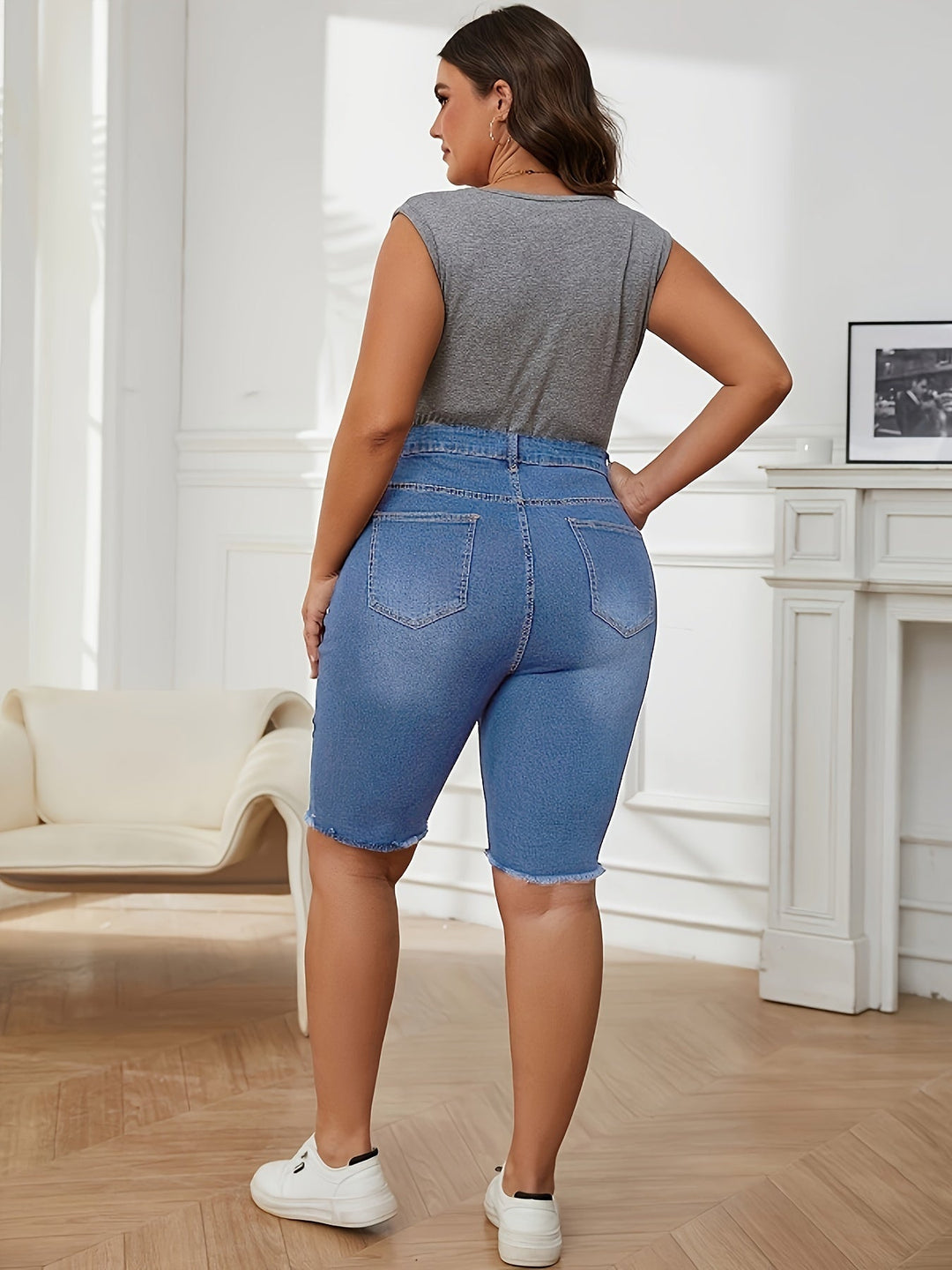 Levoire | Shorts En Denim Bleus Unis