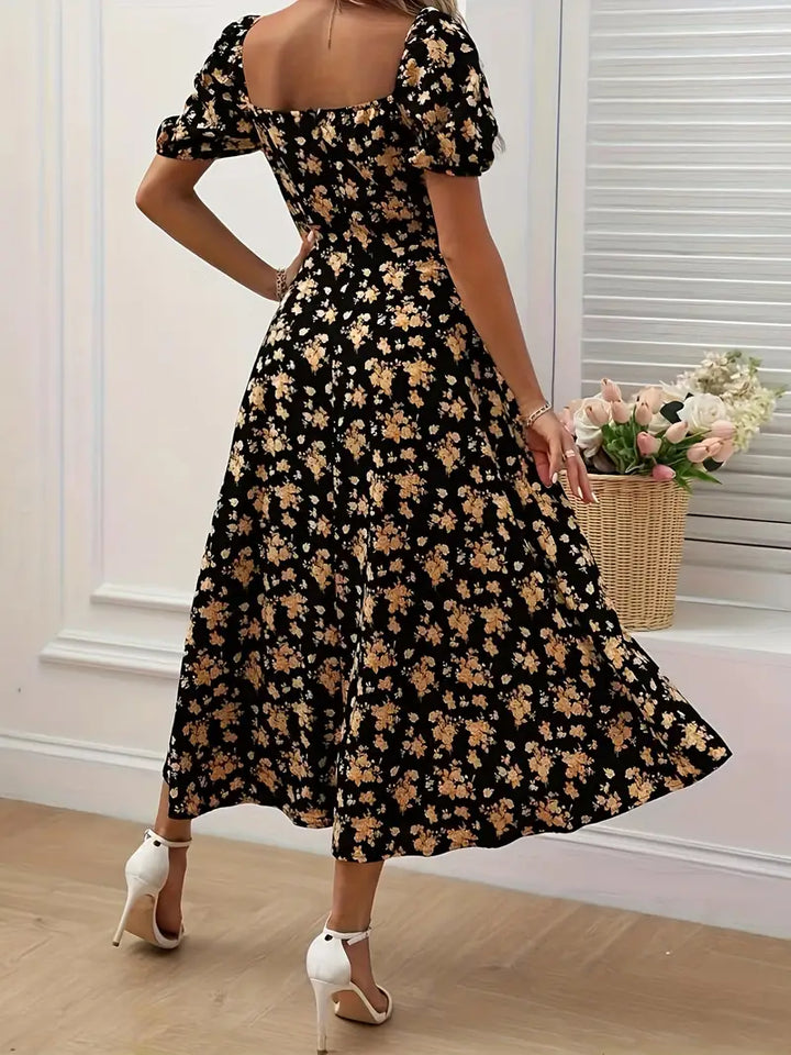 Levoire | Robe En A-Ligne Avec Imprimé Floral Et Manches Bouffantes Pour Le Printemps Et L'Été