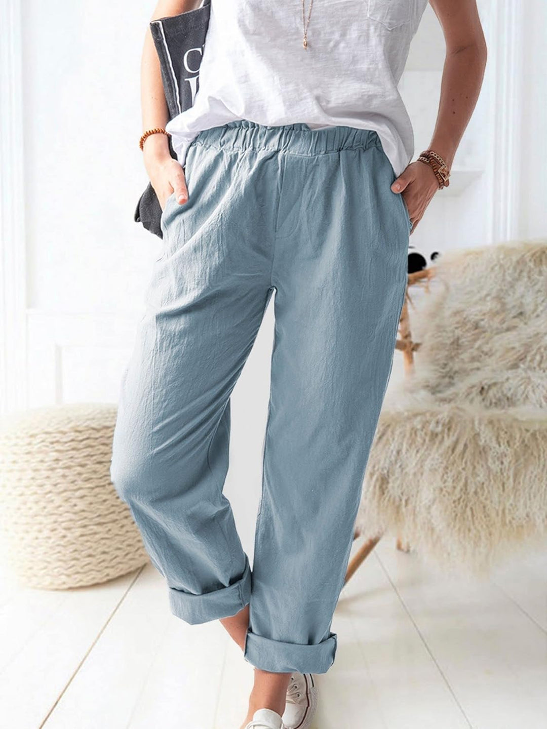 Levoire | Style Sans Effort Pantalons Ciel bleu