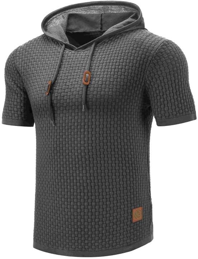 Levoire | Sweat À Capuche Confortable Et Chaud Avec Des Manches Courtes Gris