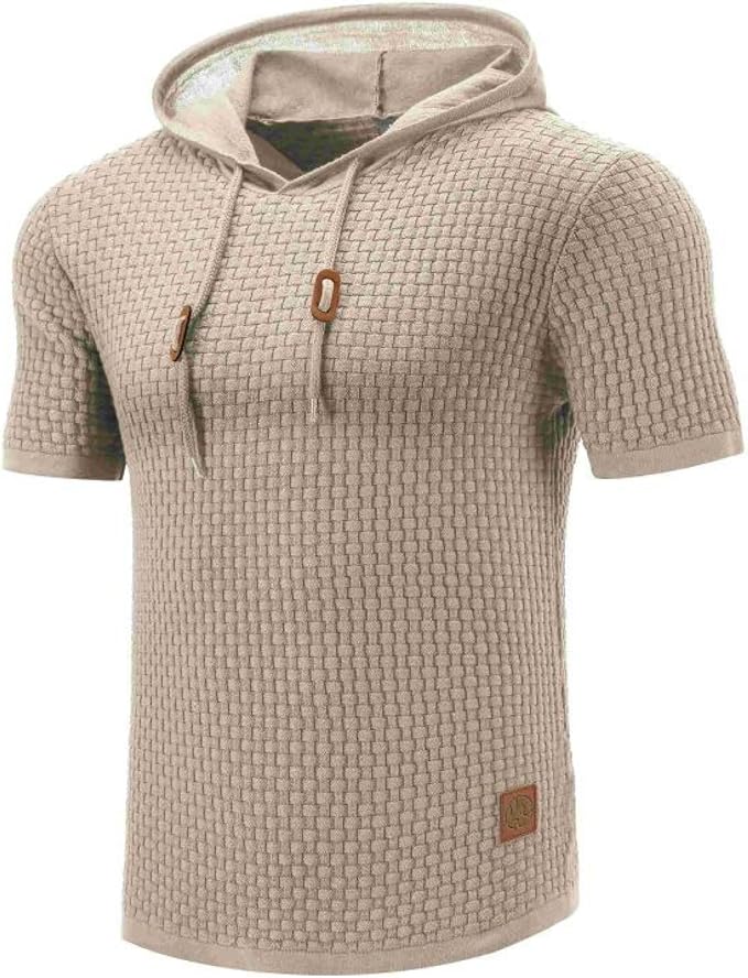 Levoire | Sweat À Capuche Confortable Et Chaud Avec Des Manches Courtes Khaki