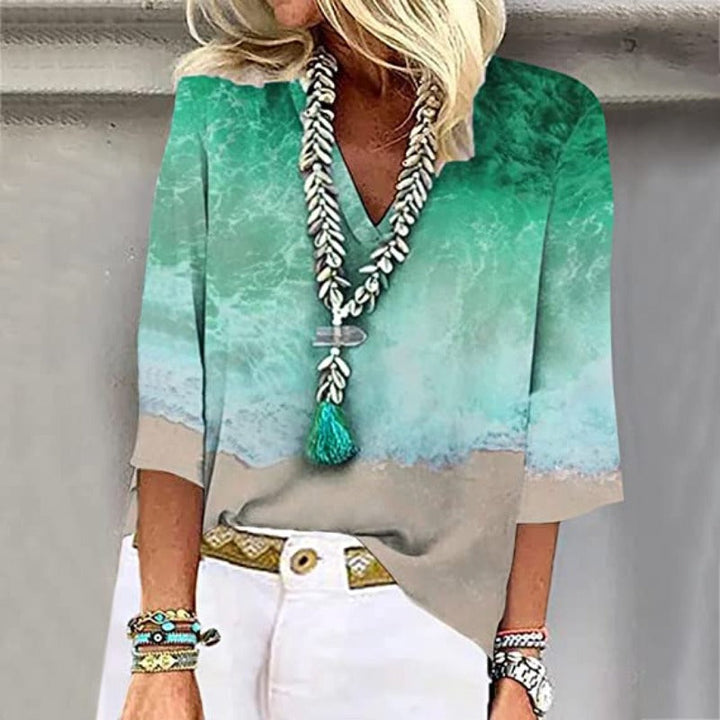 Levoire | Blouse Pour Dames Encolure En V Flatteuse Vert