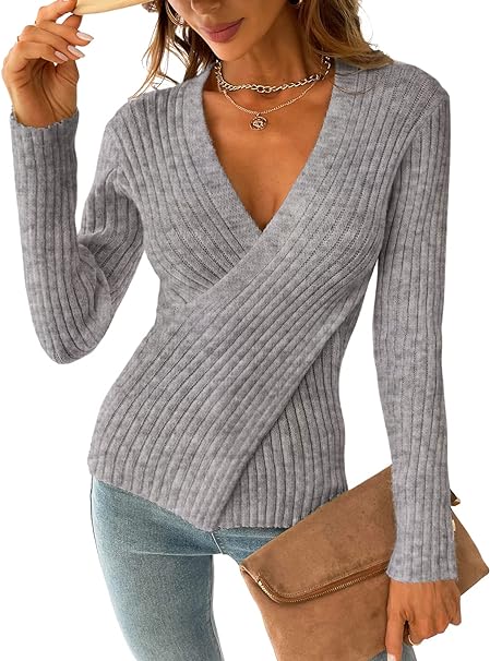 Levoire | Pull En Rib Avec Effet Enroulé Grjis