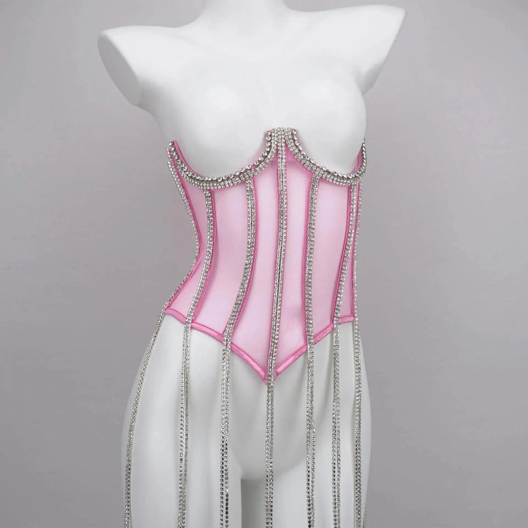 Levoire | Ceinture en chaîne noire sculptante pour femmes en polyester Rosa