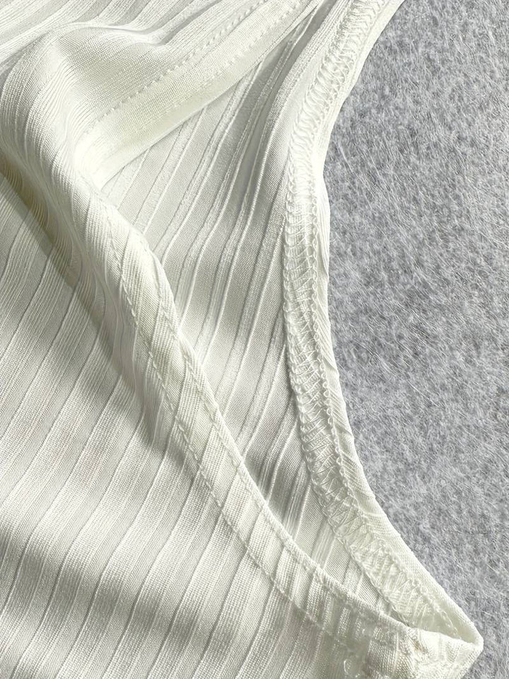 Levoire | Débardeur En Tricot Côtelé Avec Une Haute Teneur En Élasthanne Et Un Décolleté En V