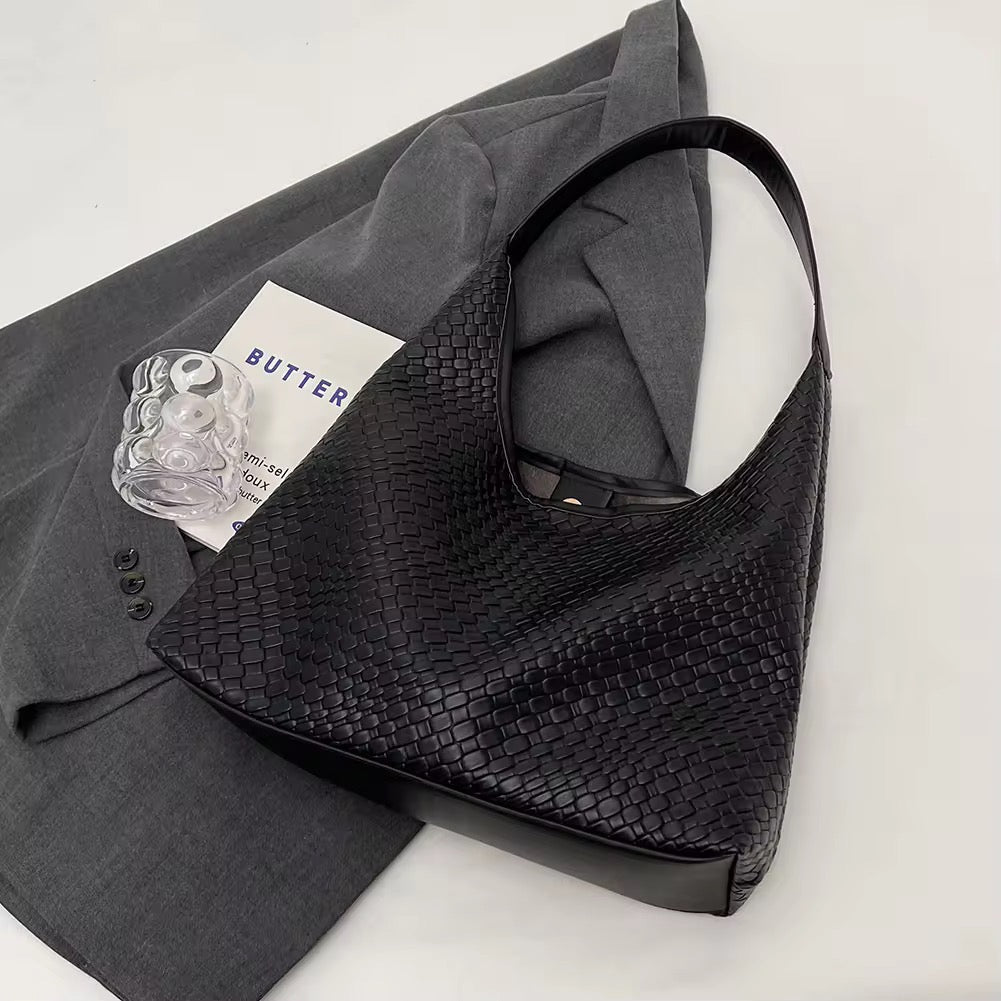 Levoire | Sac À Épaule Stylé Avec Effet Tressé Noir