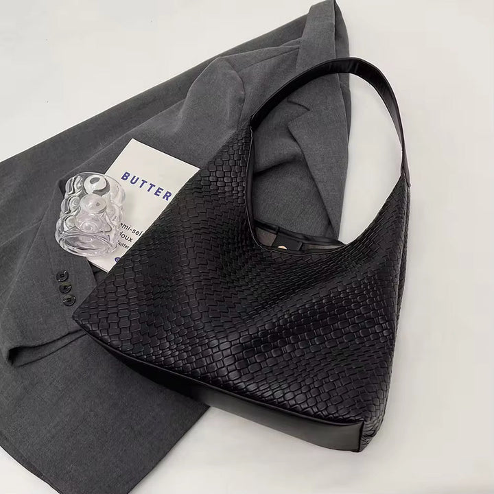 Levoire | Sac À Épaule Stylé Avec Effet Tressé Noir
