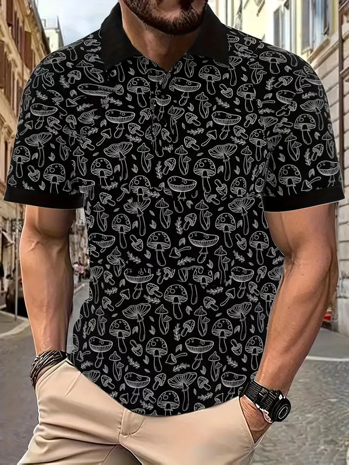 Levoire | Chemise Manches Courtes Imprimé Décoratif Gris ardoise