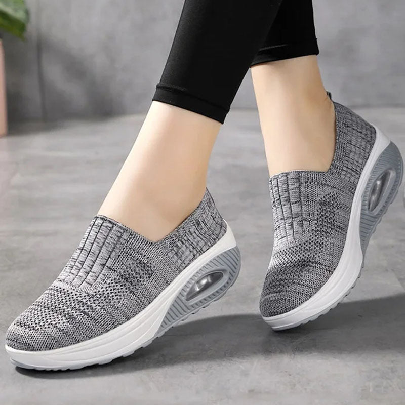 Levoire | Baskets Slip On Suspendues Avec Semelle Ergonomique Pour Femmes Helle Grise