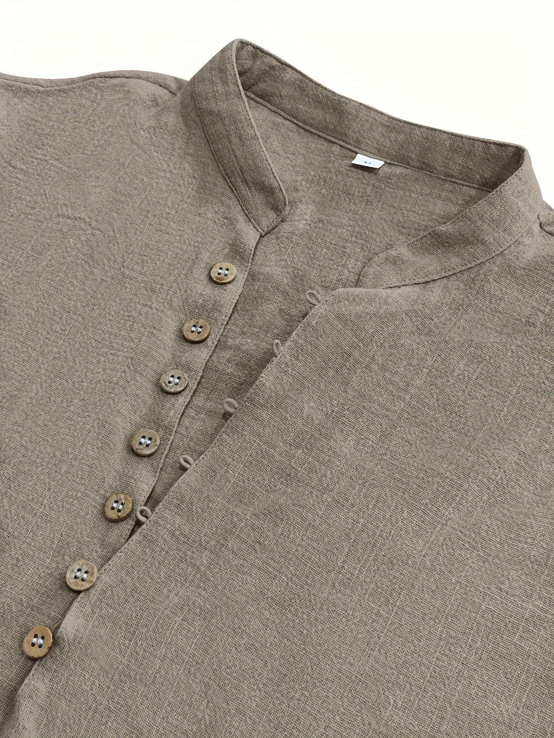 Levoire | T-Shirt Uni Hommes Col Henley Profond