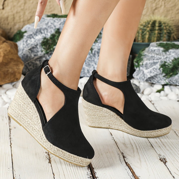 Levoire | Élégant Femmes Espadrilles À Talon Haut Et Boucles