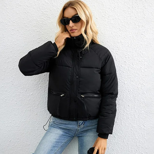 Levoire | Veste courte pour femmes avec fermeture éclair Noir