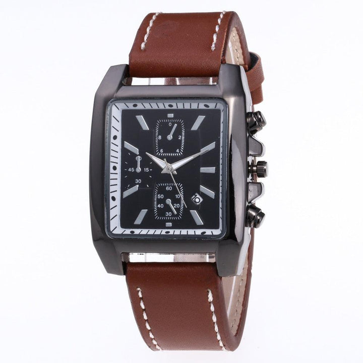 Levoire | Montres Classiques Pour Hommes Quadrat Noir Marron
