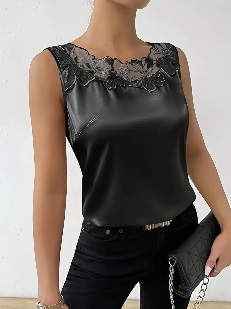 Levoire | Blouse Satin Avec Détail Floral Pour Femmes