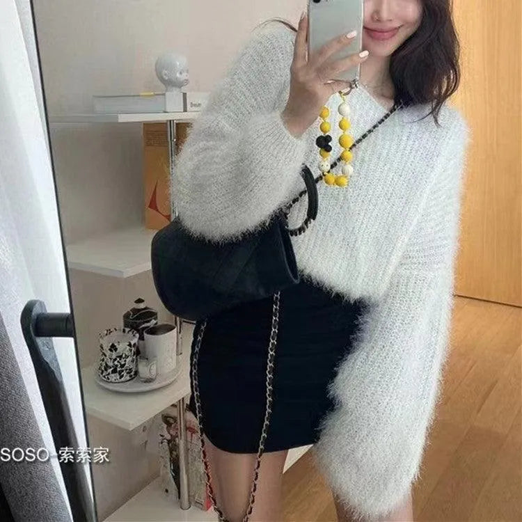 Levoire | Pull fille à col rond et manches bouffantes