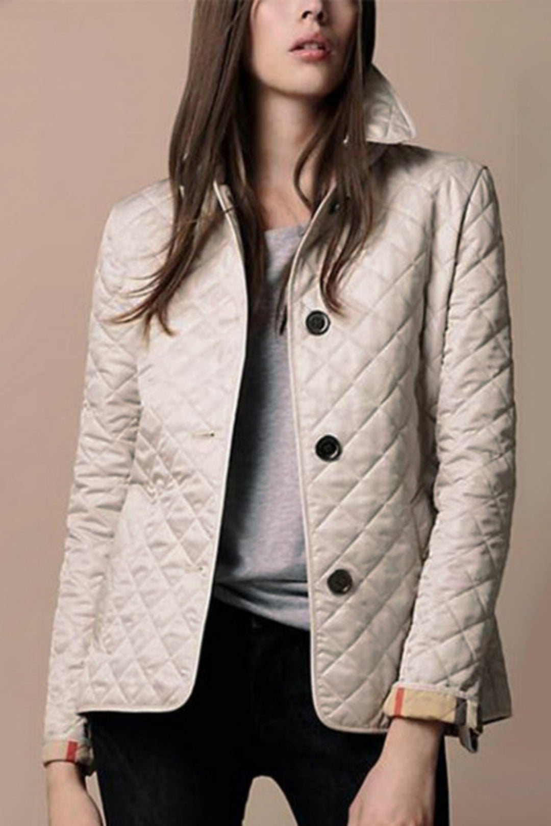 Levoire | Femme Veste Matelassée | Elégant Beige