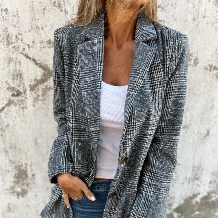 Levoire | Blazer À Carreaux En Look Surdimensionné Blanc