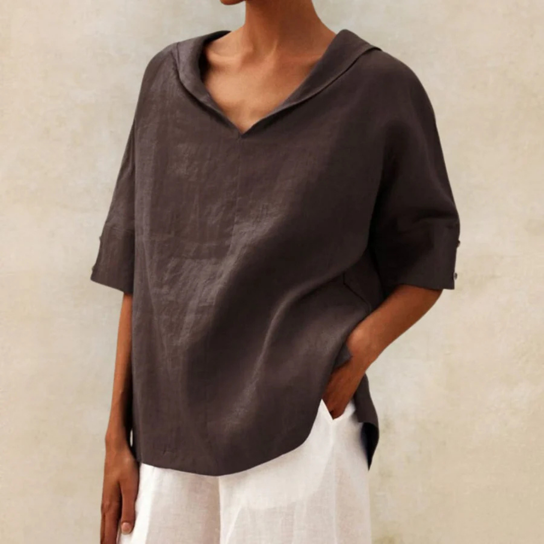 Levoire | Chemise À Manches Courtes Pour - Femmes - Coupe Ample Brun
