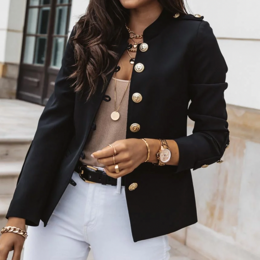 Levoire | Blazer Avec Boutons Pour Femmes Noir