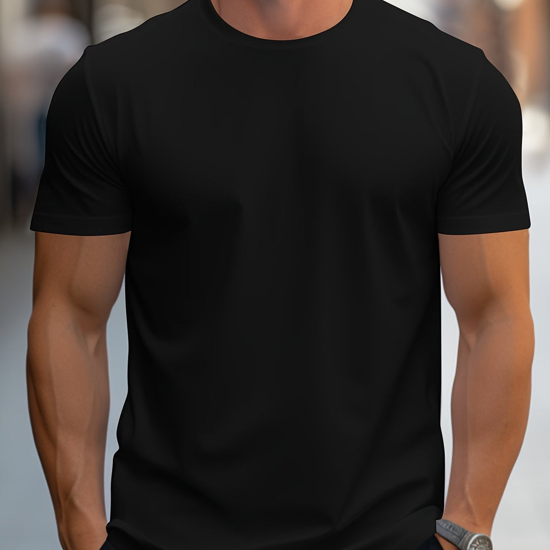 Levoire | T-Shirt Unicolore Pour Hommes Col Rond Noir
