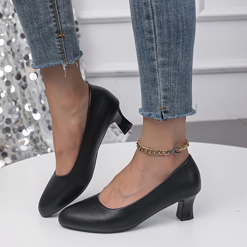 Levoire | Élégantes Chaussures À Talons Pour Femmes À Tige Pointue Et Talon Bas Noir