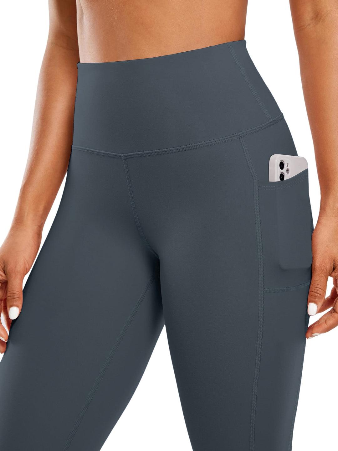 Levoire | Pantalons De Yoga Pour Femmes À Séchage Rapide Avec Taille Haute Et Poche Gris foncé