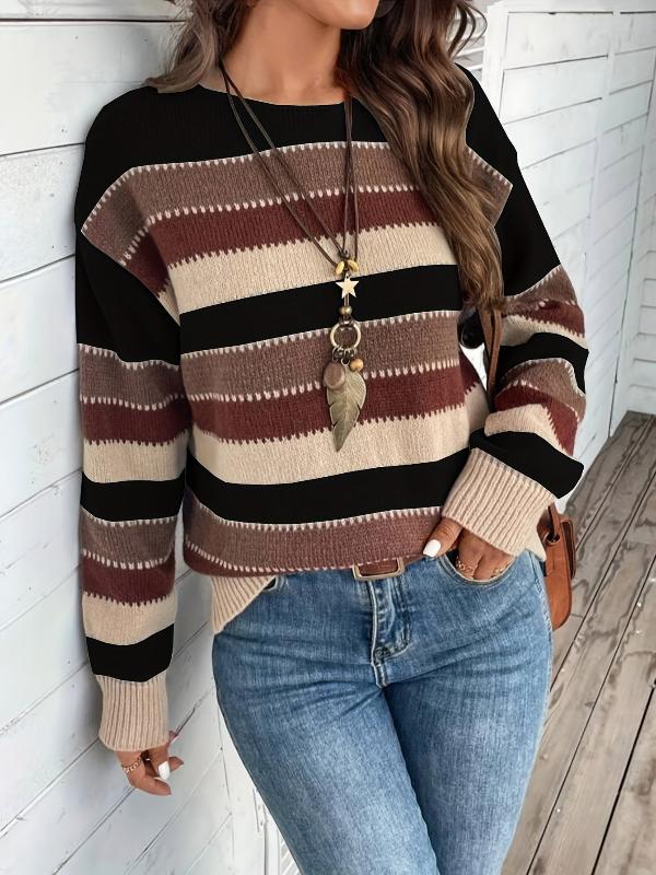 Levoire | Pull En Jersey Rayé Noir mélanges