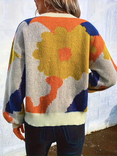 Levoire | Pull À Col Rond À Motif Floral Style Artistique Et Confort