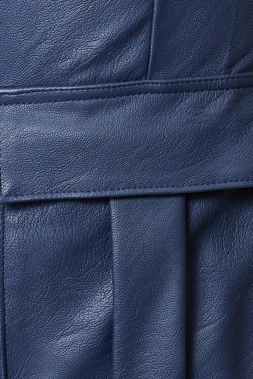 Levoire | Pantalon Cargo Taille Haute En Simili Cuir