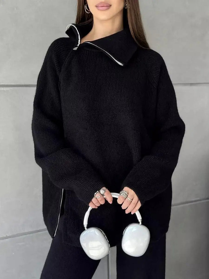 Levoire | Ensemble En Tricot Confortable Noir Une taille