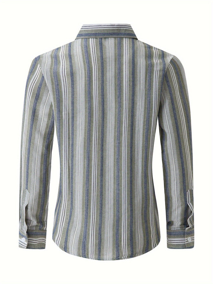 Levoire | Chemise En Coton Lin Rayée Pour Hommes Pour Un Look Décontracté