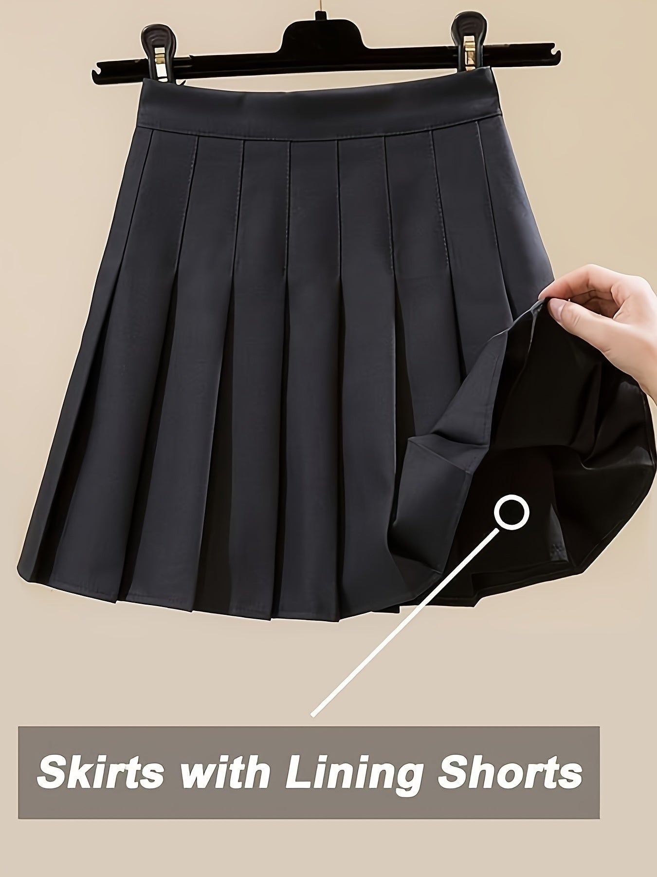 Levoire | Jupe Taille Haute Pour Femmes Avec Plis Et Shorts Doublés