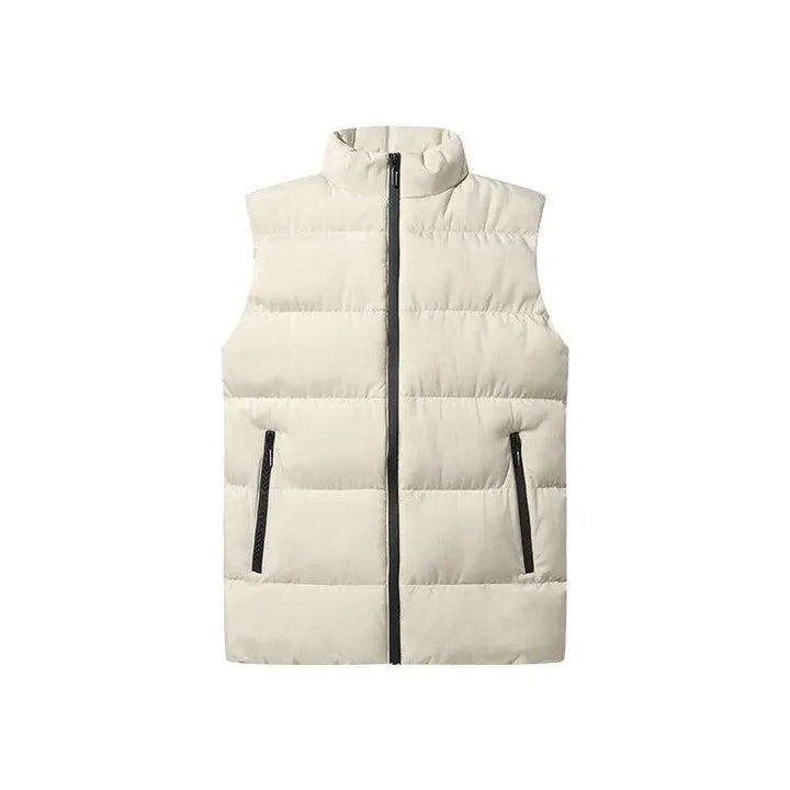 Levoire | Gilet pour hommes sans mélange avec fermeture éclair Khaki