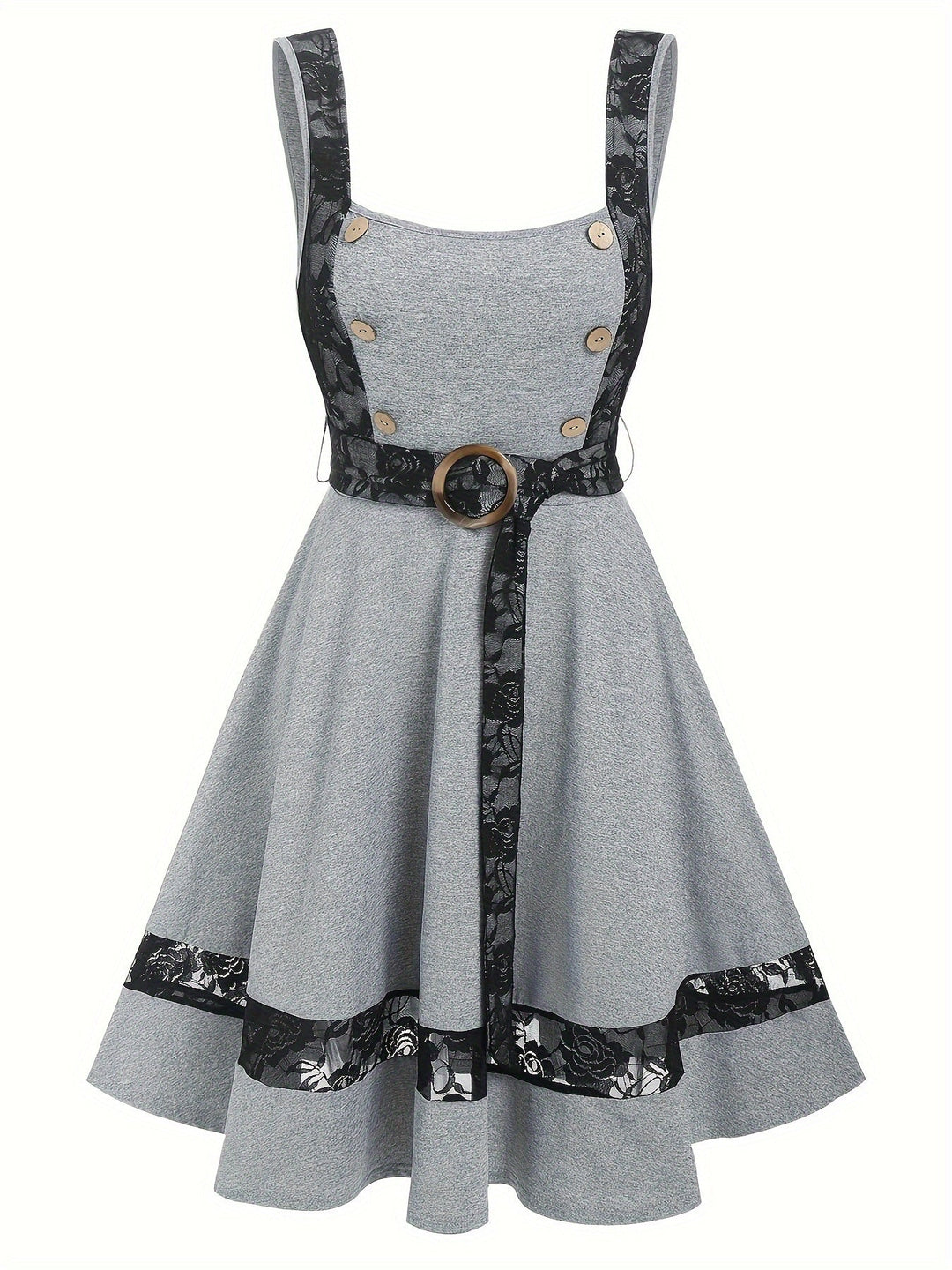 Levoire | Robe Avec Patte de Boutonnage pour Femmes - Gris Gris