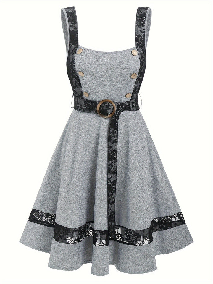 Levoire | Robe Avec Patte de Boutonnage pour Femmes - Gris Gris