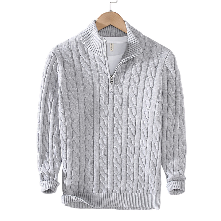 Levoire | Tricot Jersey Luxueux Avec Fermeture Éclair Moderne Gris