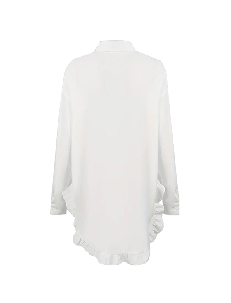 Levoire | T-shirt en dentelle blanche pour femme à forme irrégulière