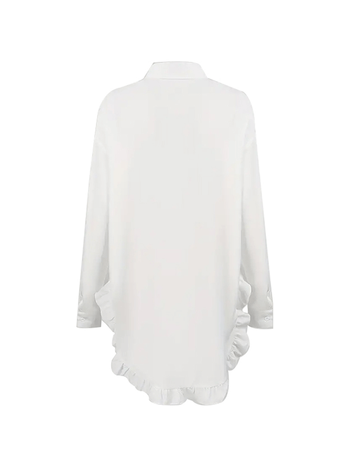 Levoire | T-shirt en dentelle blanche pour femme à forme irrégulière