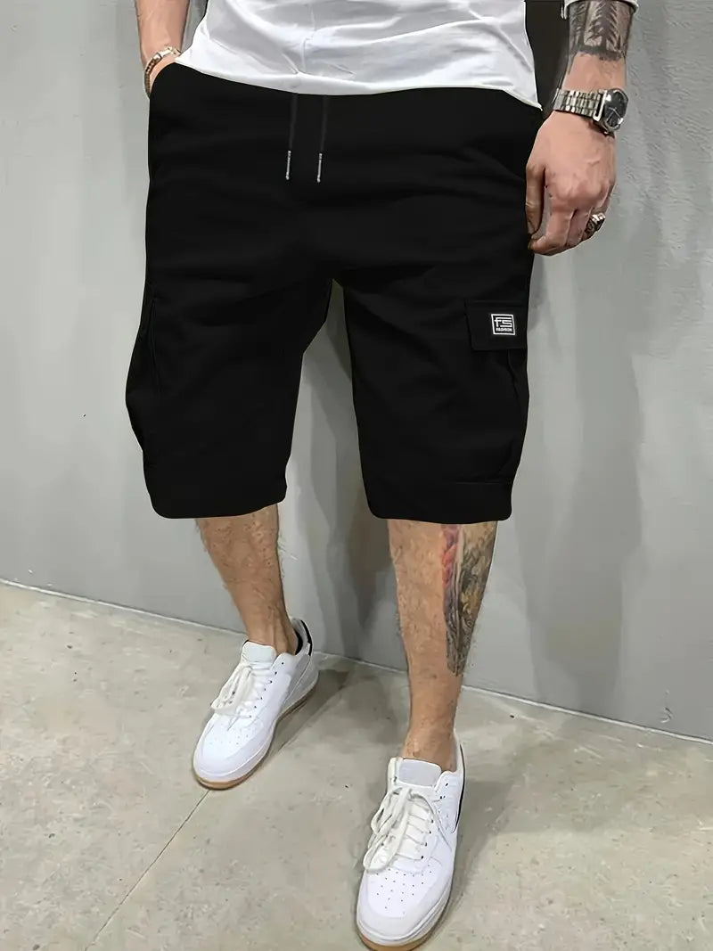 Levoire | Pantalons Cargo Courts Avec Cordon Et Poches Noir