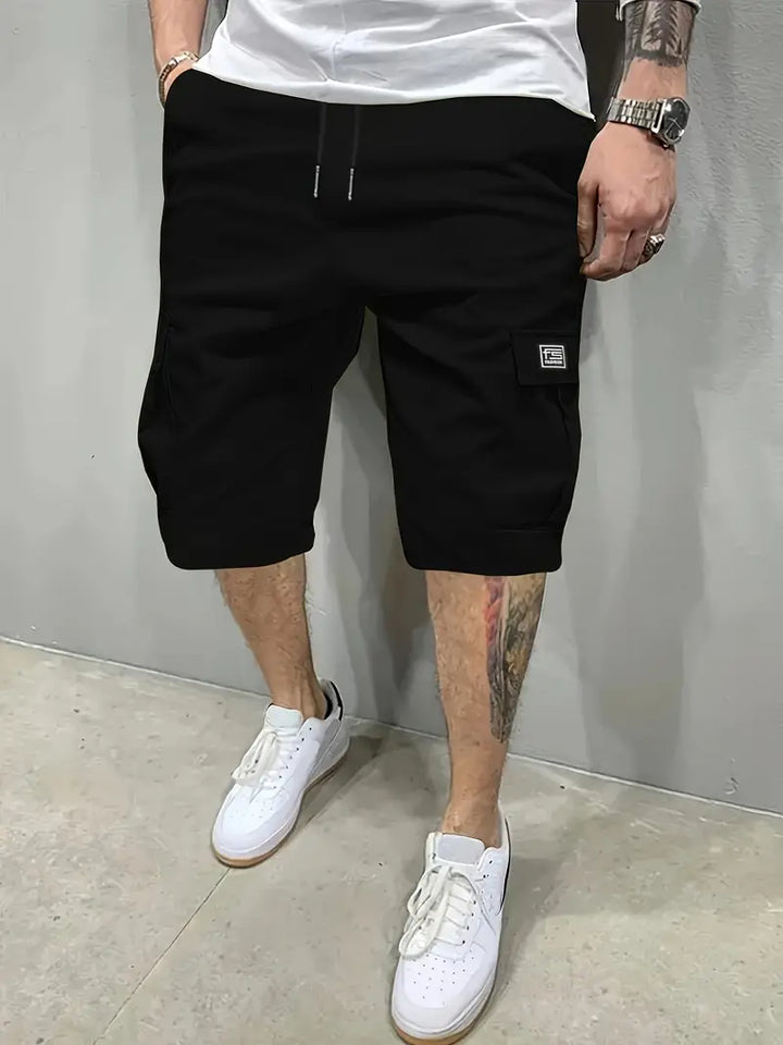 Levoire | Pantalons Cargo Courts Avec Cordon Et Poches Noir