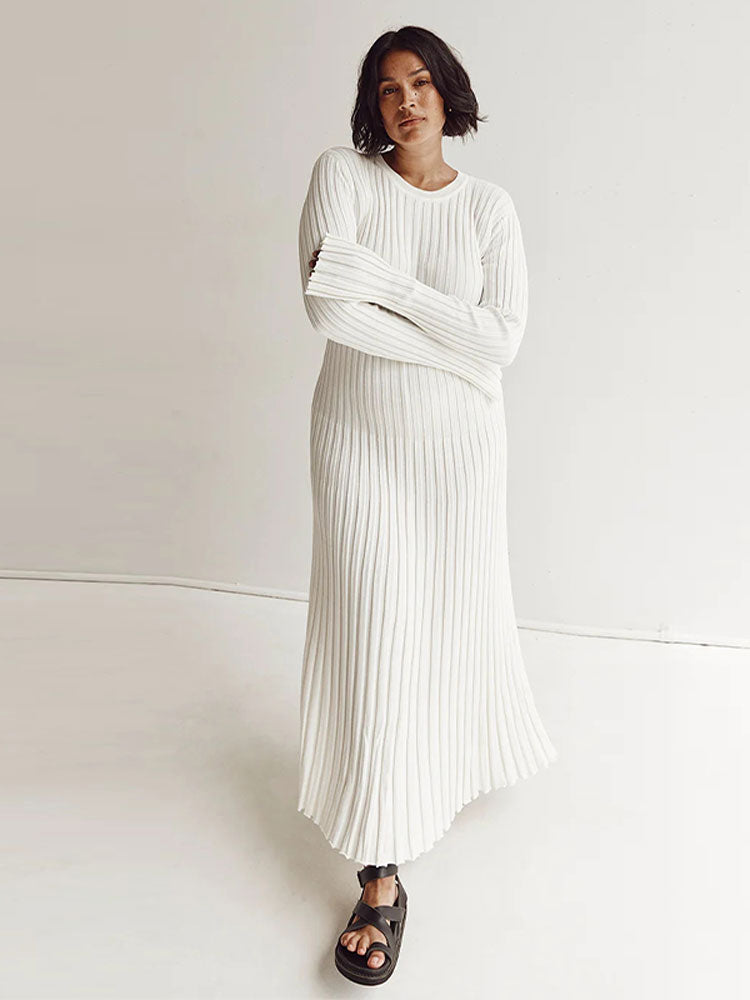 Levoire | Femmes Douce Confortable Robe Blanc - Almost sold out