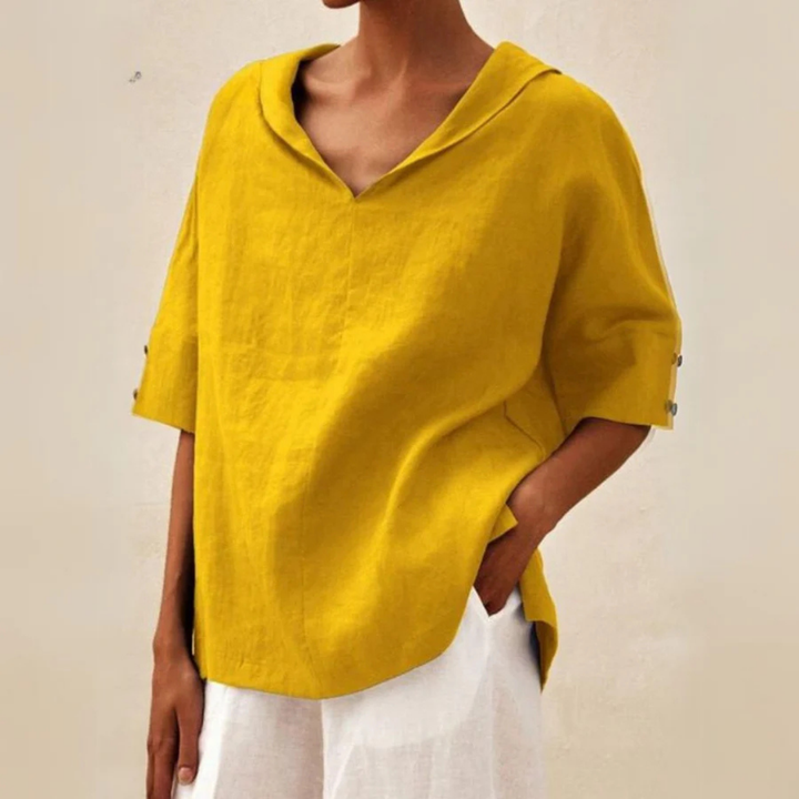 Levoire | Chemise À Manches Courtes Pour - Femmes - Coupe Ample Jaune