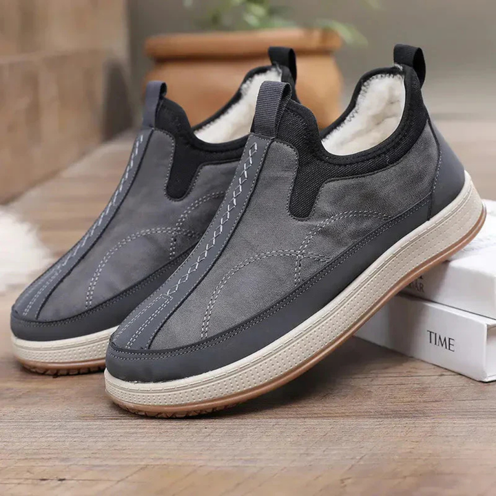 Levoire | Baskets Slip On Confortables Avec Doublure Chaude Gris