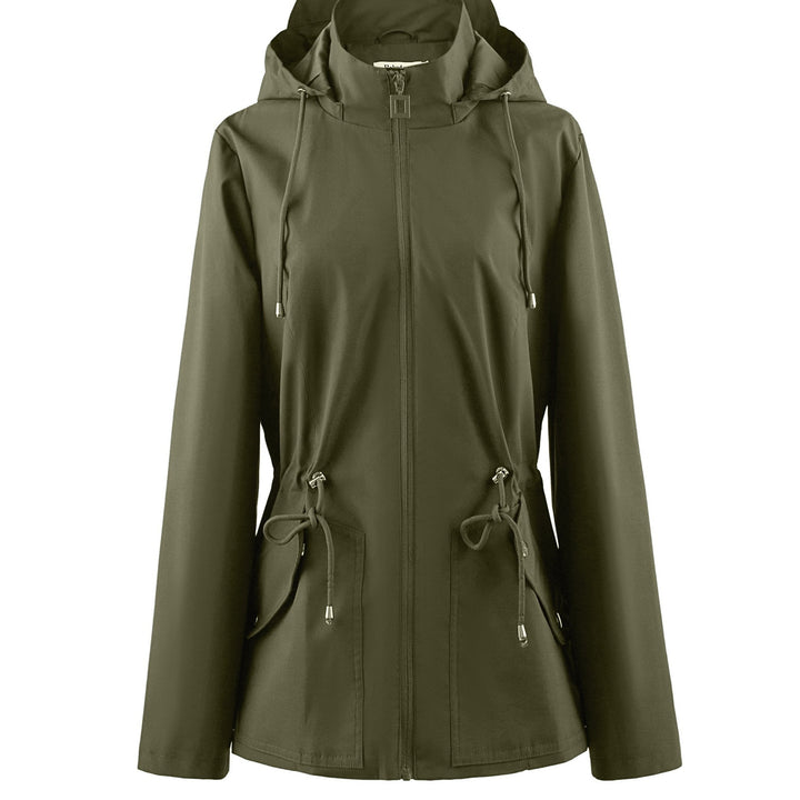 Levoire | Veste Imperméable À Taille Haute Pour Le Printemps / L'Automne Avec Capuche