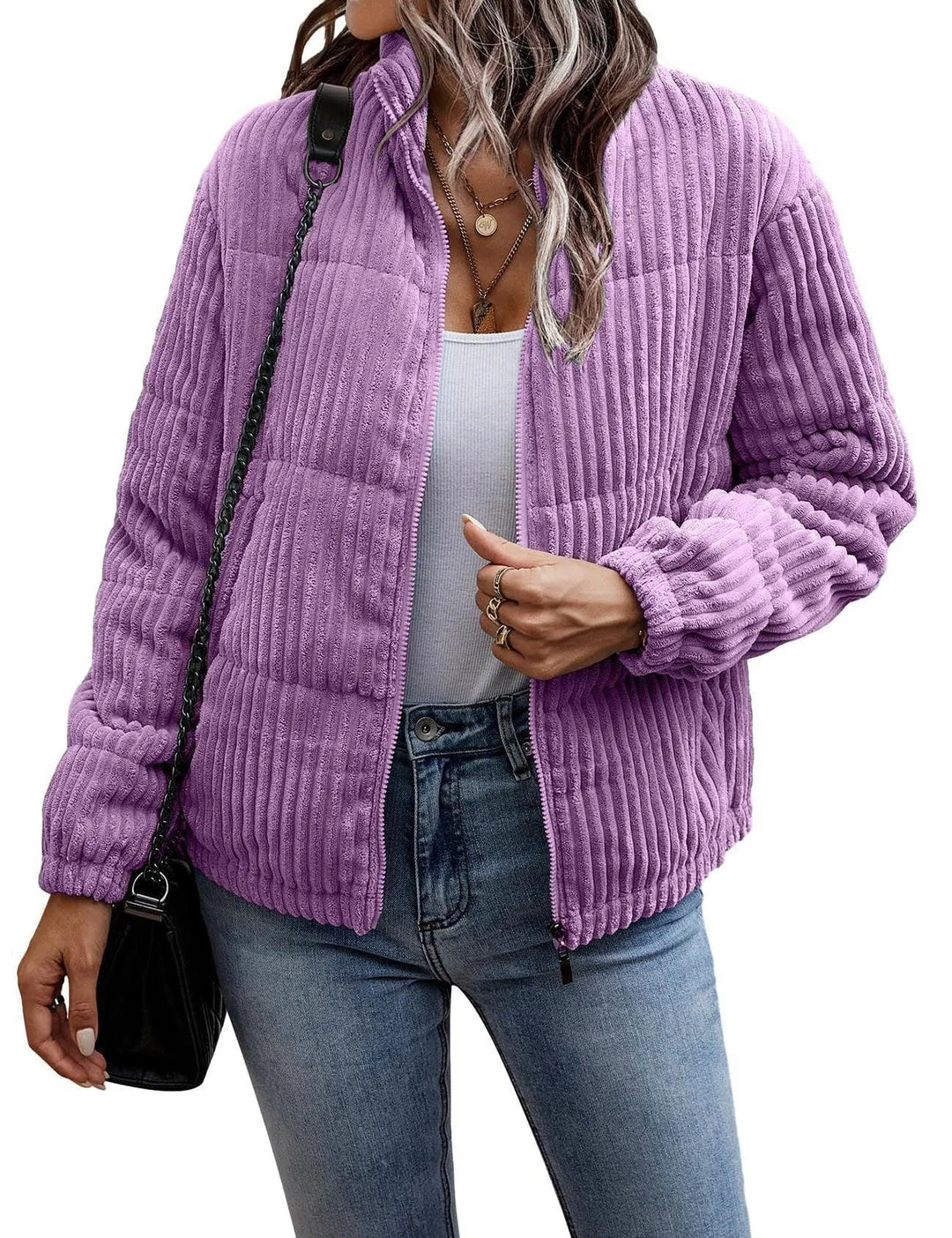 Levoire | Veste légère avec cordon et poche courte Lila