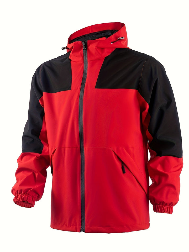Levoire | Veste Légère Pour Homme Avec Capuche, Décontractée En Coloris Bloc Rot