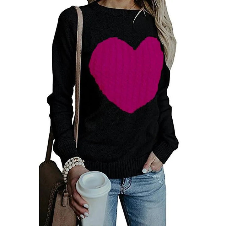Levoire | tricot imprimé avec coeur Roses noires rouges