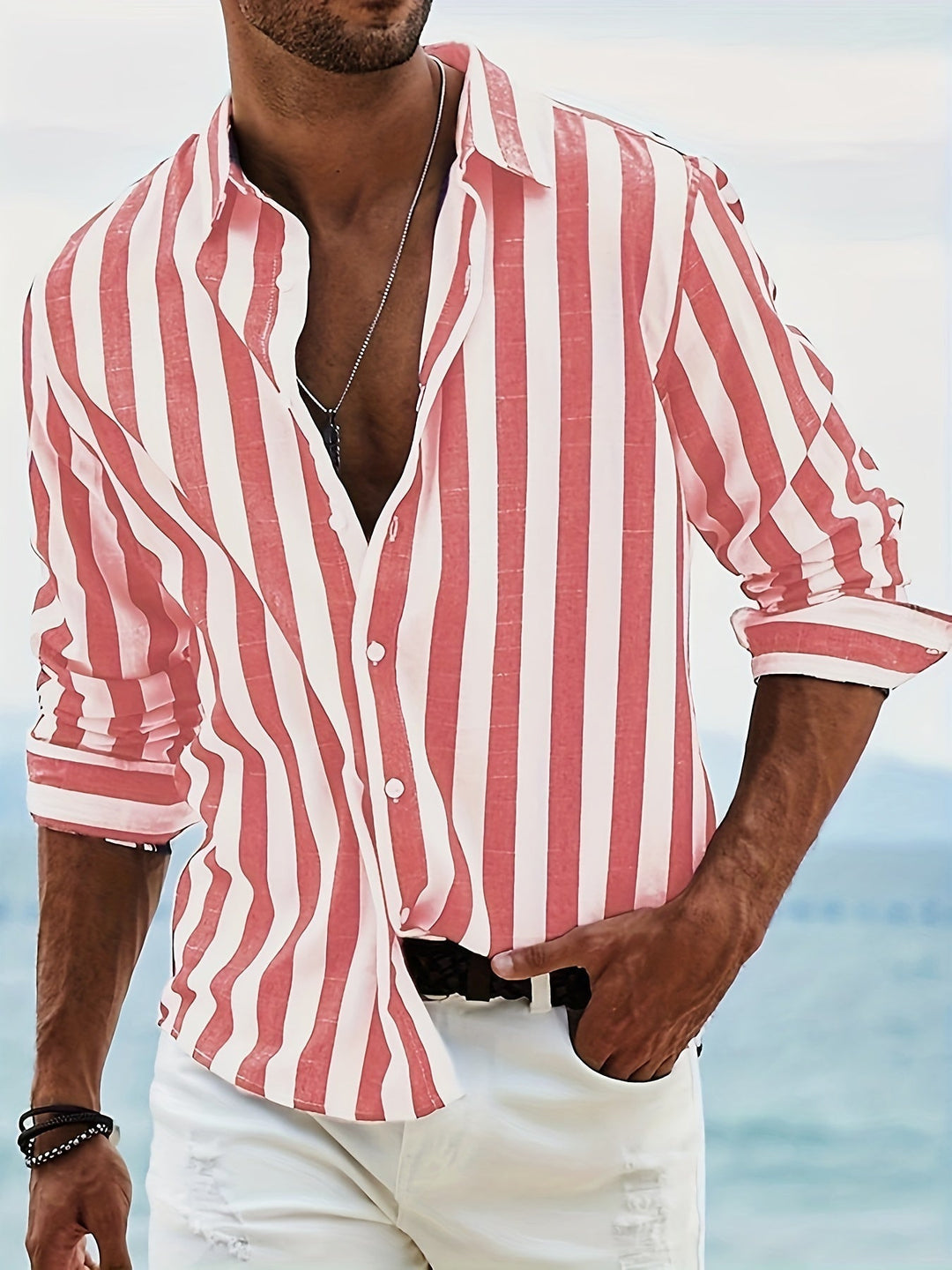 Levoire | Chemise Homme Rayée Avec Revers Rot