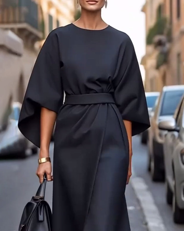Levoire | Robe Midi Ajustée Avec Ceinture