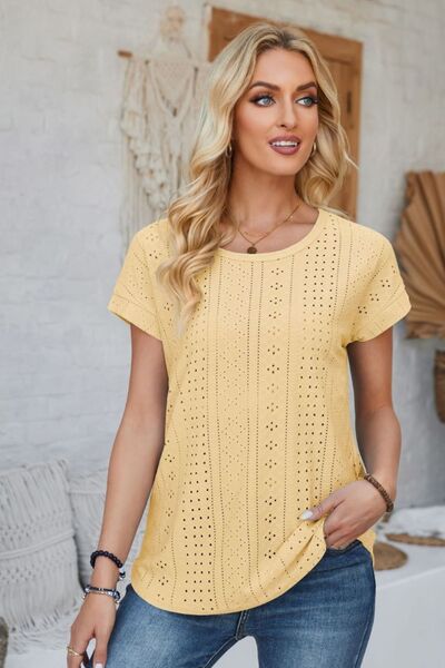 Levoire | Lochkuvio Col Rond T-Shirt À Manches Courtes Retournées